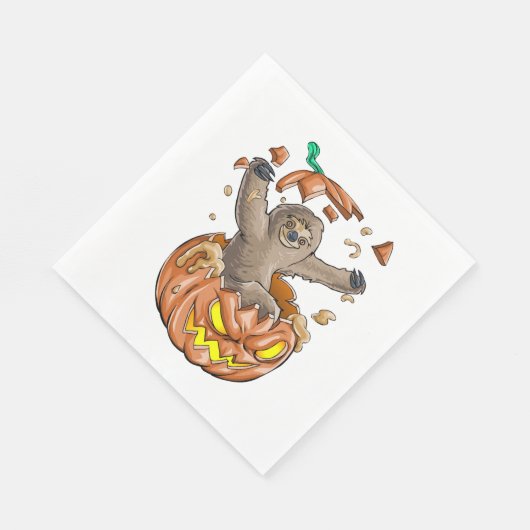 Sloth Pumpkin Halloween Servet (Hoek)