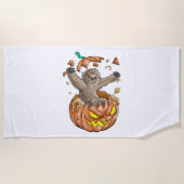 Sloth Pumpkin Halloween Strandlaken (Voorkant)