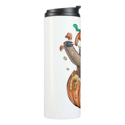 Sloth Pumpkin Halloween Thermosbeker (Gedraaid links)