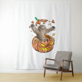 Sloth Pumpkin Halloween Wandkleed (In situ)