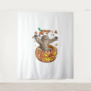 Sloth Pumpkin Halloween Wandkleed