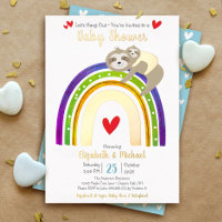 Sloth Rainbow Heart Boy Baby shower Schattige Echt