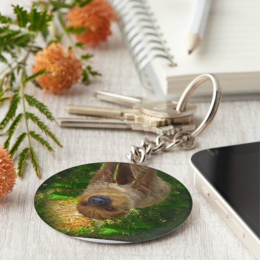 Sloth Rainforest Gifts Sleutelhanger (Zijkant)