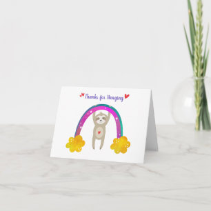 Sloth Regenboog Baby shower Boho Schattige Eenvoud Bedankkaart