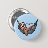 Sloth Relaxing Ronde Button 5,7 Cm (Voorkant /achterkant)