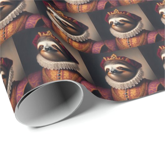 Sloth Renaissance King Cadeaupapier (Rol Hoek)