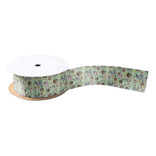 Sloth Ribbon Satijnen Lint (Spoel)