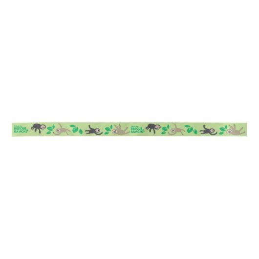 Sloth Ribbon Satijnen Lint (Voorkant)