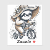 Sloth Riding Bike Sticker (Vel)