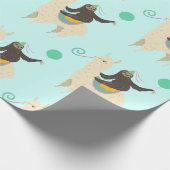 Sloth Riding Llama Birthday Cadeaupapier (Hoek)