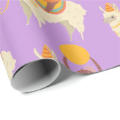 Sloth Riding Llama Birthday Cadeaupapier (Rol Hoek)