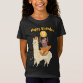 Sloth Riding Llama Birthday Custom T-Shirt (Voorkant)