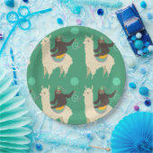 Sloth Riding Llama Birthday Papieren Bordje (Feest)
