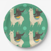Sloth Riding Llama Birthday Papieren Bordje (Voorkant)