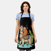 Sloth Riding Llama Funny Valentines Day Schort (Gedragen)