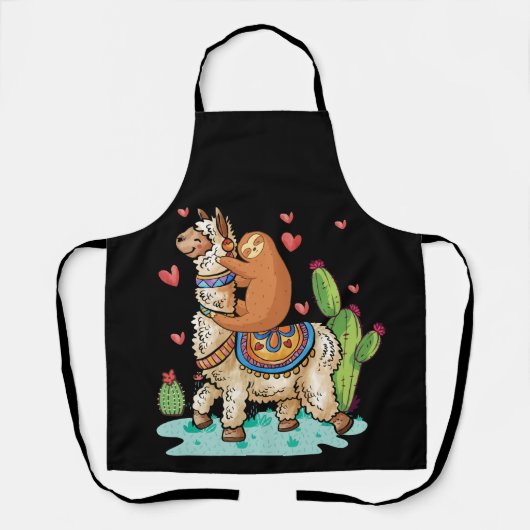 Sloth Riding Llama Funny Valentines Day Schort (Voorkant)