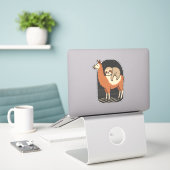 Sloth Riding Llama Sticker (Laptop op bureau)
