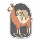 Sloth Riding Llama Sticker (Voorkant)
