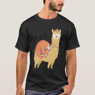 Sloth Riding llama T-shirt