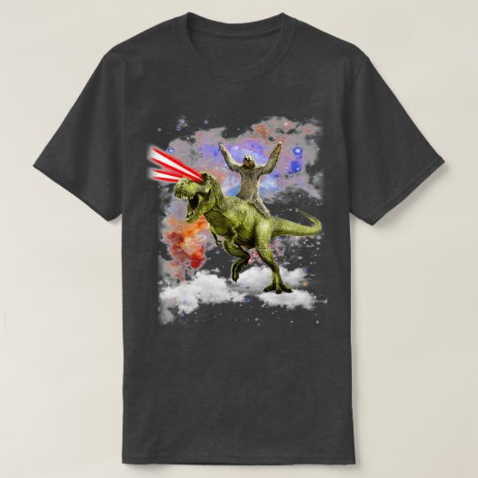 Sloth Riding TRex Dinosaur T-shirt (Design voorkant)