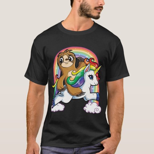 Sloth Riding Unicorn T-shirt (Voorkant)