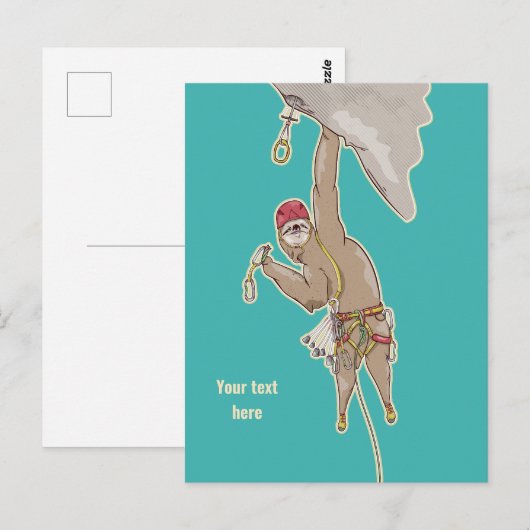 Sloth Rock Climber Trad-uitrusting Briefkaart (Voorkant / Achterkant)