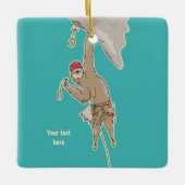 Sloth Rock Climber Trad-uitrusting Keramisch Ornament (Voorkant)