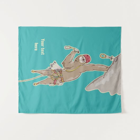 Sloth Rock Climber Trad-uitrusting Wandkleed (Voorkant (horizontaal))