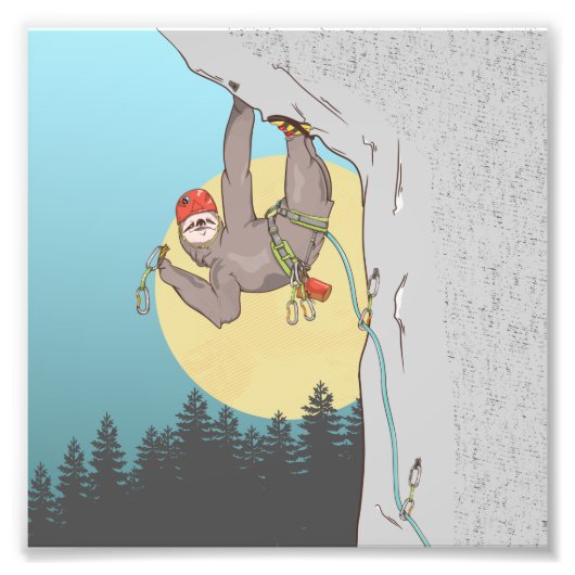 Sloth Rock climbing Foto Afdruk (Voorkant)