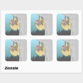 Sloth Rock climbing Vierkante Sticker (Vel)