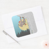 Sloth Rock climbing Vierkante Sticker (Envelop)