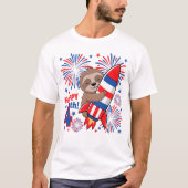 Sloth Rocket vierde juli T-shirt (Voorkant)
