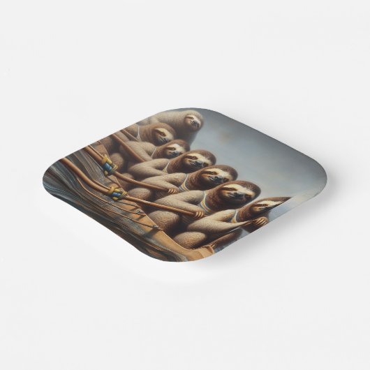 Sloth Roeiteam Papieren Bordje (Gebogen)