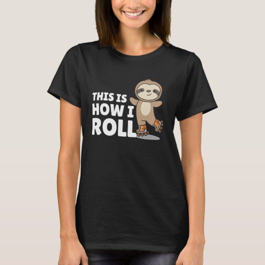 Sloth Roller Skates Funny Animals Roller Skate T-shirt (Voorkant)