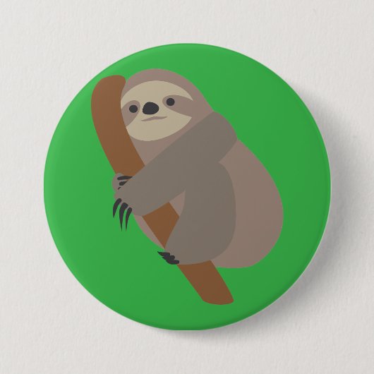 Sloth Ronde Button 7,6 Cm (Voorkant)