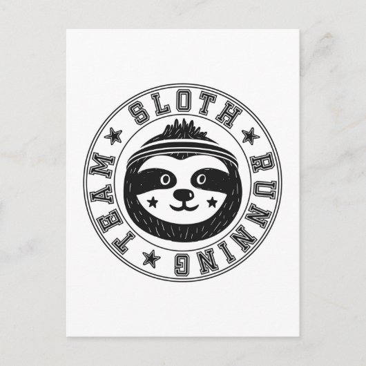 Sloth Running Briefkaart (Voorkant)