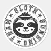 Sloth Running Ronde Sticker (Voorkant)