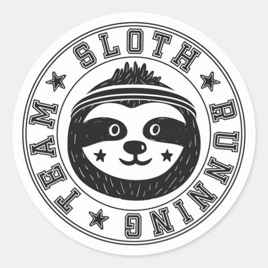Sloth Running Ronde Sticker (Voorkant)