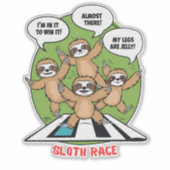 Sloth Running Sticker (Voorkant)
