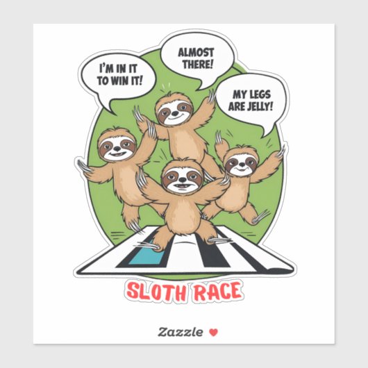 Sloth Running Sticker (Vel)