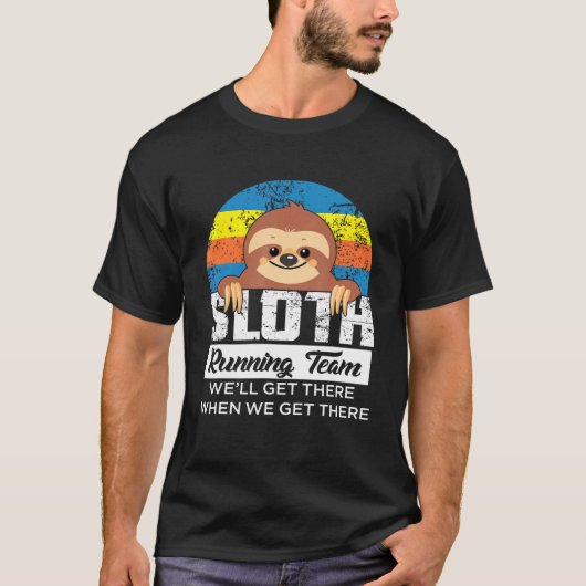 Sloth Running Team Runner Running Workout T-shirt (Voorkant)