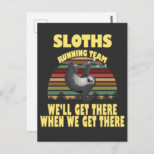 sloth-runteam, we zullen er komen als we ... briefkaart (Voorkant / Achterkant)
