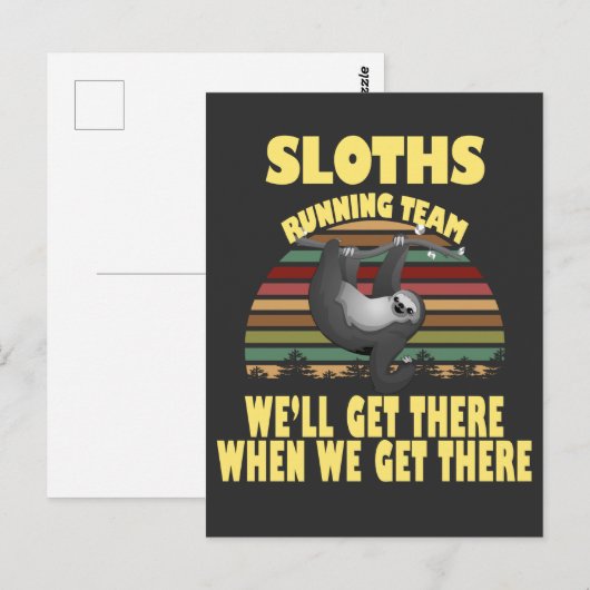sloth-runteam, we zullen er komen als we ... briefkaart (Voorkant / Achterkant)
