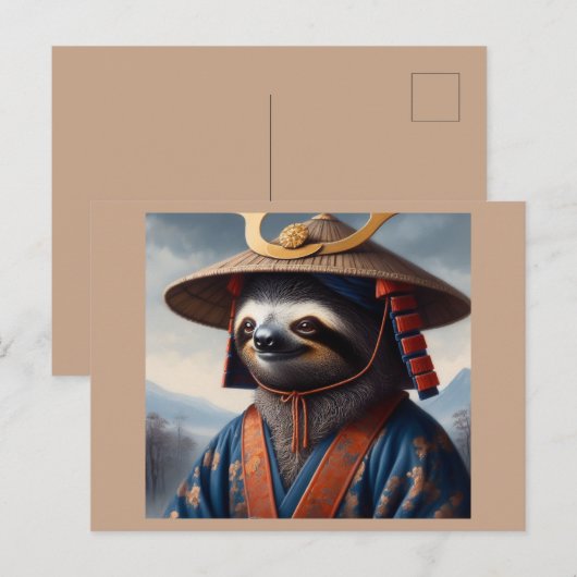 Sloth Samurai Briefkaart (Voorkant / Achterkant)