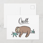 Sloth Says Chill Briefkaart (Voorkant / Achterkant)