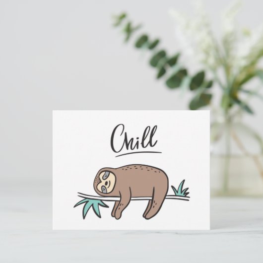 Sloth Says Chill Briefkaart (Staand voorkant)