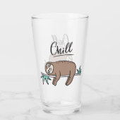 Sloth Says Chill Glas (Achterkant)