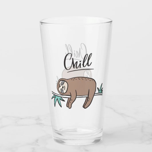 Sloth Says Chill Glas (Achterkant)