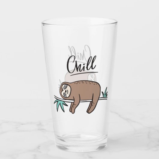 Sloth Says Chill Glas (Voorkant)