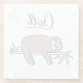 Sloth Says Chill Glazen Onderzetter (Achterkant)